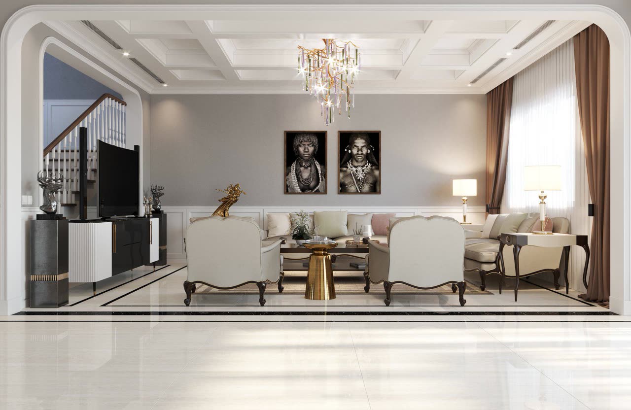 Biệt thự tân cổ điển hiện đại X8Design Thiết kế biệt thự tân cổ điển hiện đại Tình KTS
