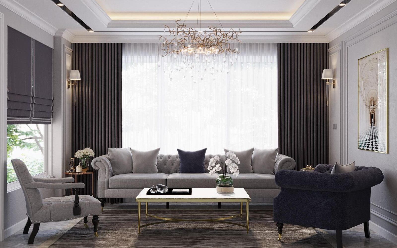 Thiết kế nội thất căn hộ tân cổ điển đá marble sang trọng - X8DESIGN