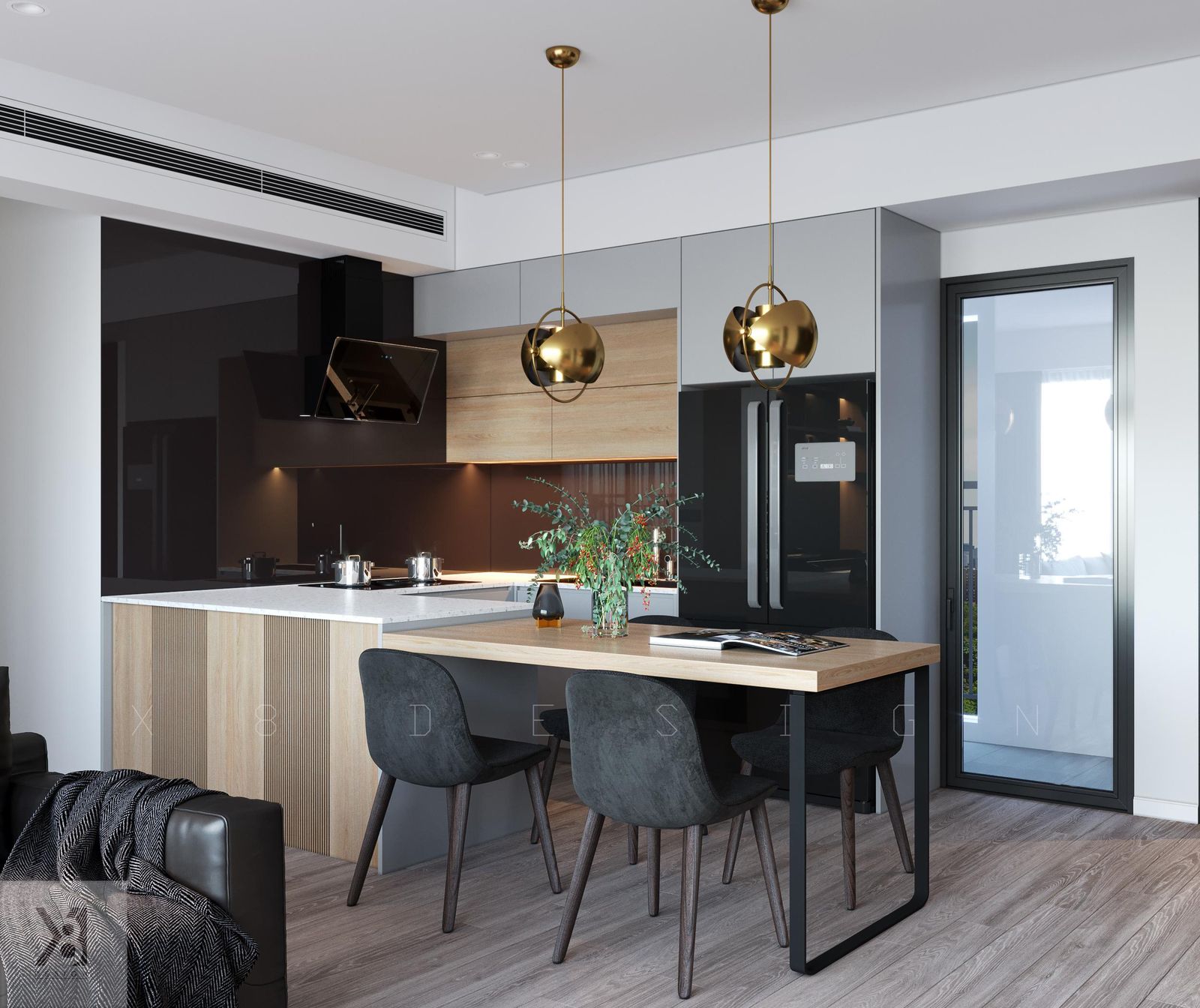 Bếp đảo căn hộ Vinhomes D'Capitale - X8DESIGN