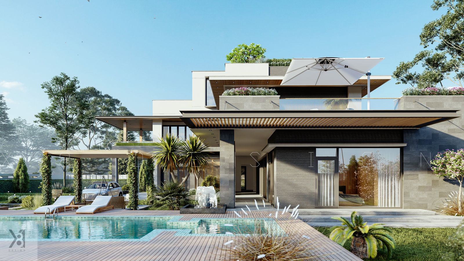 Hồ bơi sân vườn biệt thự Villa Thái Bình - X8DESIGN
